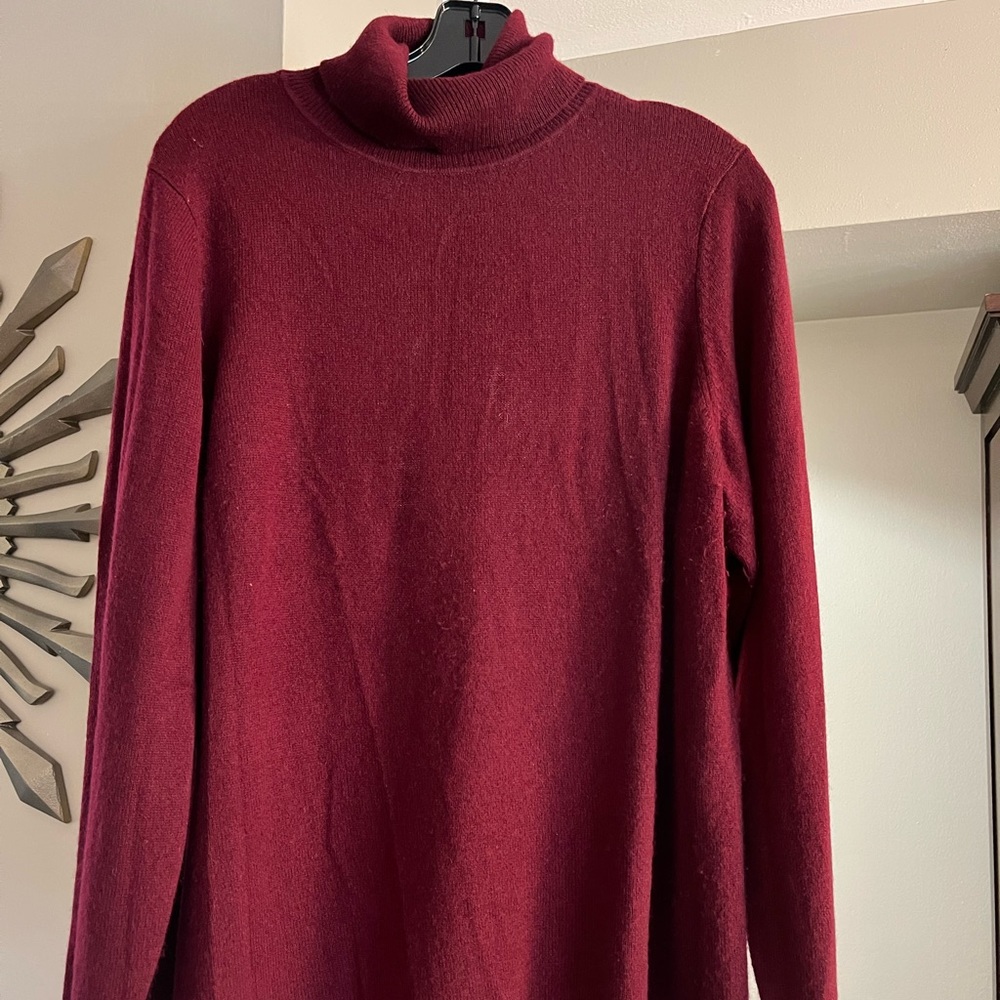Cranberry Cashmere Turtleneck